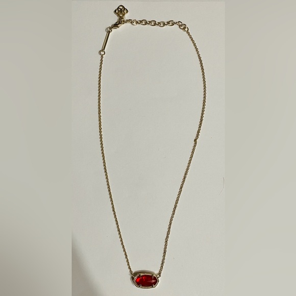 Kendra Scott Jewelry - Kendra Scott Elisa Gold Pendant Necklace - Red Stone